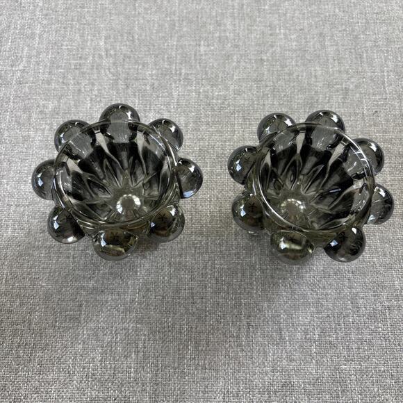 Vintage Anchor Hocking Nova Glass Candle holders tri size new old stock - Picture 3 of 5